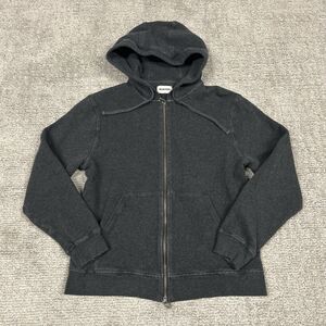 Taylor Stitch The Apres Hoodie Mens 40 Medium Gray Organic Cotton Zip Sweatshirt